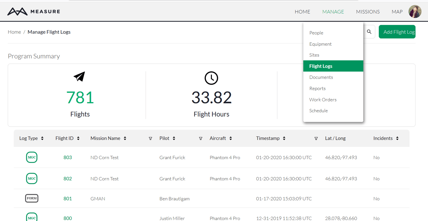 Reviewing Flight Logs